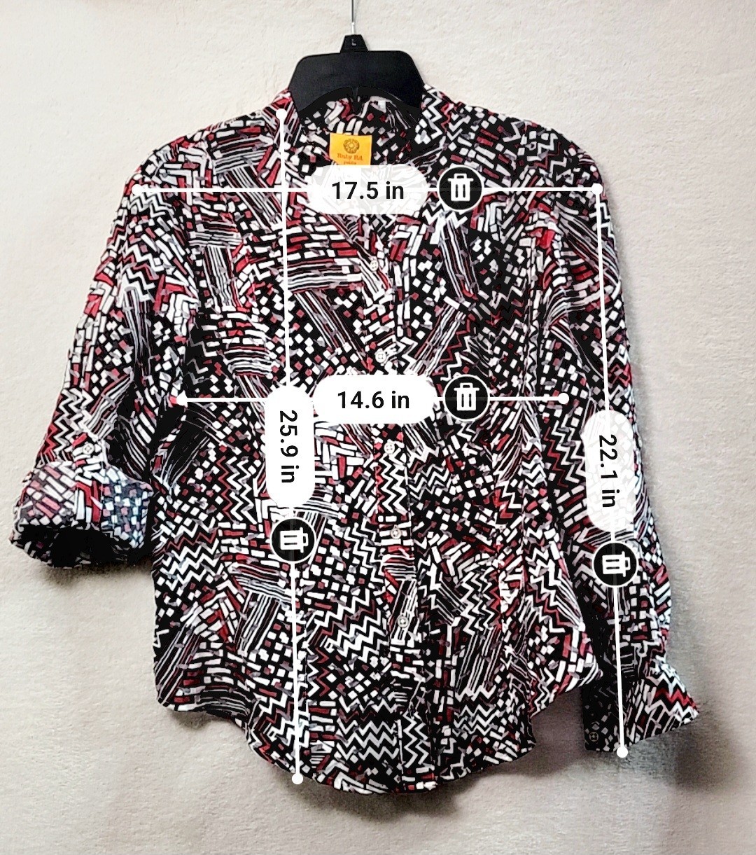 Classic Versatile Ruby Rd Red Black White Design … - image 4