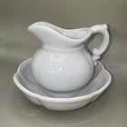 McCoy Pottery Water Pitcher & Bowl Basin Set Light Blue Vintage USA