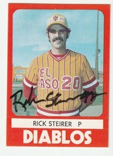 Rick Steirer Signed 1980 Tcma Card El Paso Diablos Auto Angels Autograph Coa