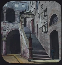 Photograph FLORENCE ITALY COURT OF BARGELLO MUSEUM C1888 Magic Lantern Slide