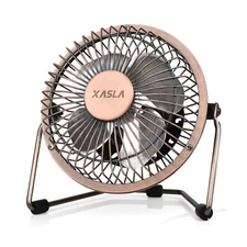 xasla 4 Inch Small USB Desk Fan, Mini Quiet Fan with Metal Construction & Str...