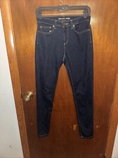 Michael Kors Womens Dark Wash Blue Izzy Skinny Jeans Size 4