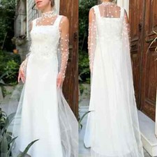 Elegant Lace Appliqie Pleat A-line High Collar Midi Dresses Evening Dresses