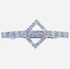 USA NEW Glam BARRETTE Hair Clip Hairpin pin made with Swarovski Crystal Silver