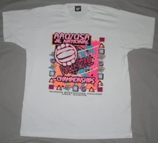 Vtg 90s 1991 NEON T SHIRT XL SCREEN STARS BEST USA MADE SINGLE STITCH VOLLEYBALL