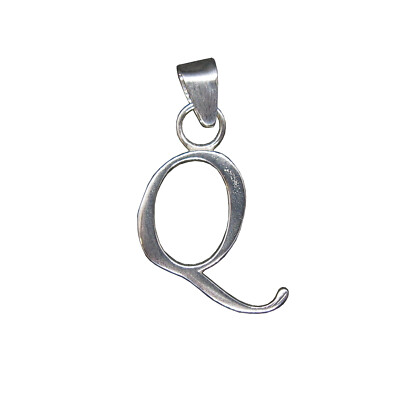 Sterling Silver Pendant Charm Letter Q Solid Genuine Dotted 925 Empress