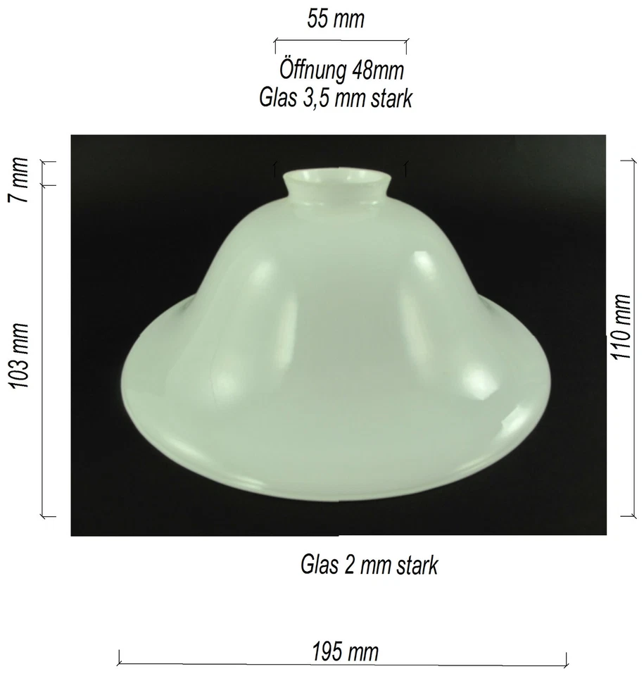 CLEVER-DEKO Lampshade Antique White Glass Shade Tapered Milk Glass Frosted Art Nouveau