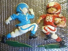 Vintage Football Players 1976 Wall D cor Boys Room Blue White Nursery Metal