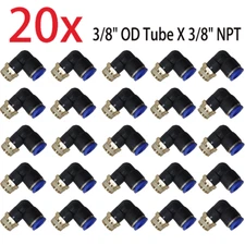20x 3/8" OD Tube X 3/8" NPT Pneumatic Male “Elbow ” Push To Connect Air Fitting