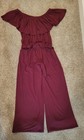 KAYLEIGH Burgundy Knit Off Shoulder Jumpsuit Sz Med. — photo 2