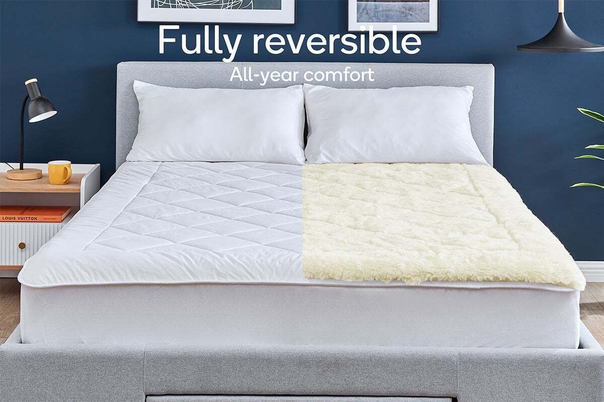 Ovela 100 Australian Wool Reversible Underlay (King), Mattress Toppers