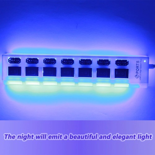 USB Hub 2.0 Use Power Adapter 4/7 Port Multiple Expander with Switch for PC - 第 6/10 張圖片