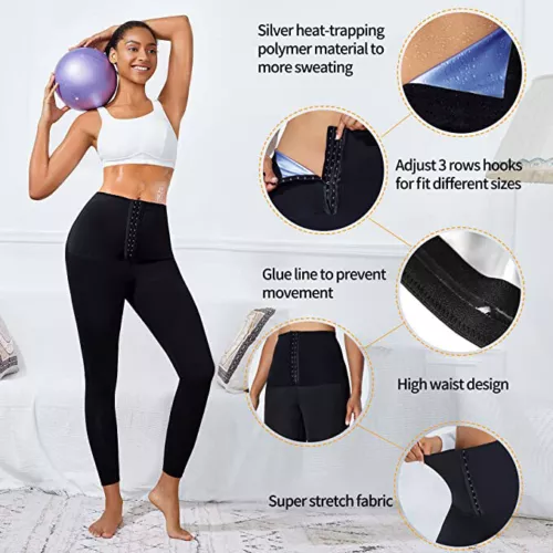 Women Fat Burning Sweat Sauna Pants Shorts Body Shaper Waist Trainer Weight Loss - Picture 21 of 22