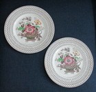 2 Myott Son & Co Bonnie Dundee Brwon Floral Bouquet 10" Dinner Plates- Excellent