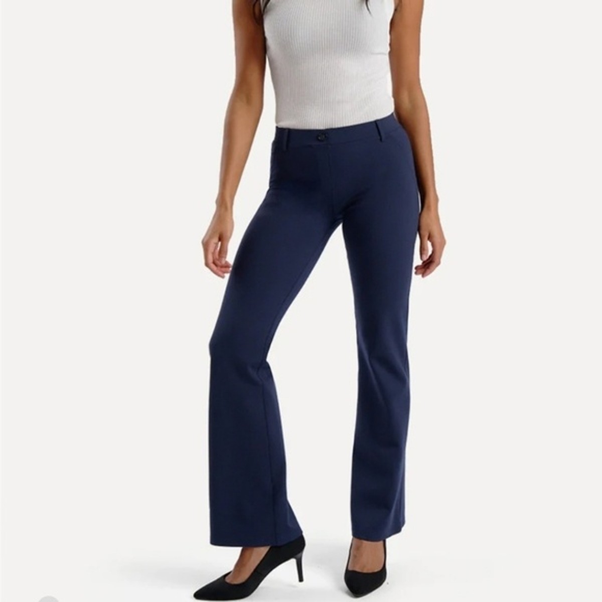 Betabrand Boot-Cut Classic Dress Pant Yoga Pant Navy Petite 2xl | eBay display picture 1