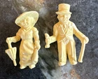 VINTAGE Toy Marx Super Circus Sideshow Midgets 1950s Figurines Fancy Lady & Man
