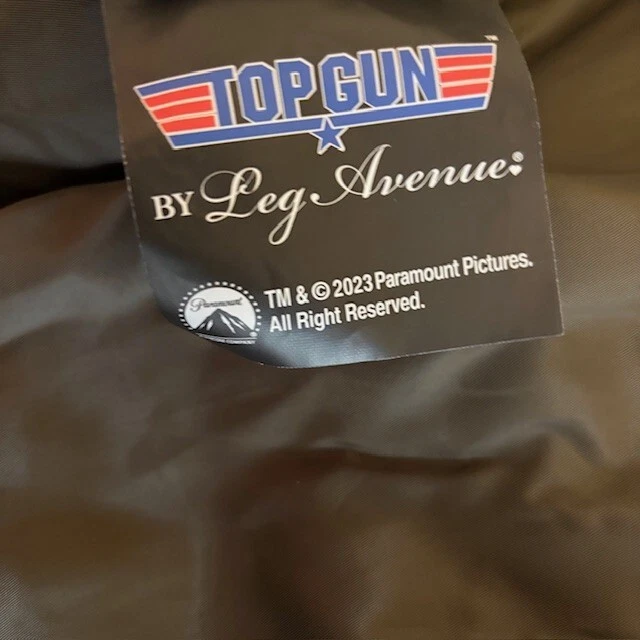 Jaqueta Bombardeiro Feminina Leg Avenue Top Gun Nylon Nova Sem etiquetas, Cáqui, Tamanho Médio - Imagem 3 de 4