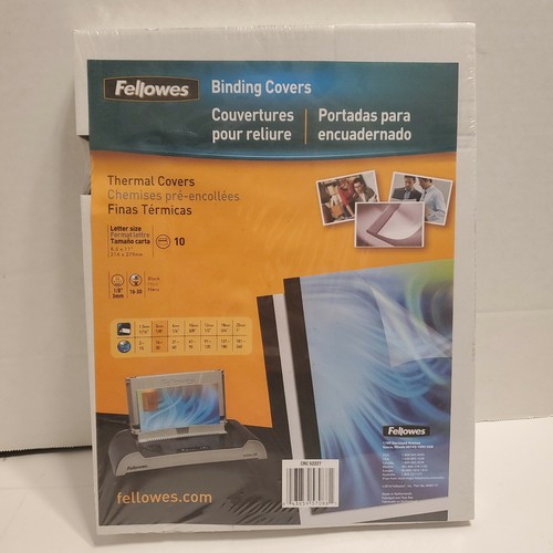 Thermal Binding System Covers - 11x8.5 Inch Clear/Black Presentation Covers 10-Pack