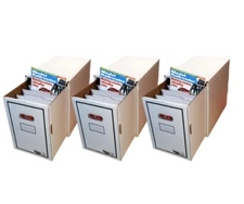 3 Magazine/Document Storage Box with Drawers & Dividers Magazine Box with Drawer