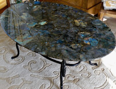 24''x30'' Labradorite Stone Table, Coffee Table, Dining Table, Oval Table Tops