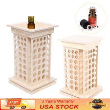 Rotating Wood Aroma Essential Oil Display Storage Rack 104-Slot Organizer Holder