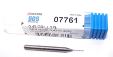 07761 SGS 0.42mm Carbide Drill 2 Flute 0.0165" Diameter .250" Flute 1.50" Length