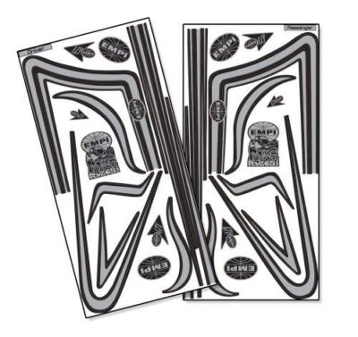 Empi GTV C-Stripe Aufkleber Set - Silver Stripe / Black Outline