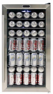 Beverage Cooler 17 in. 120-Can Capacity Single Zone 5 Shelves Lighted
