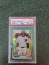 2020 BOWMAN CHROME PROS. GREEN SHIMMER #BCP8 JASSON DOMINGUEZ RC PSA 10 GEM /99