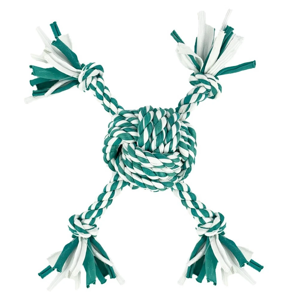 HugglePets Rope Dog Toy Eco-Friendly Teeth Cleaning Toys Ring Ball Bone Log Tug