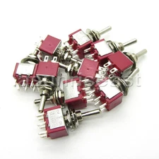50×Mini Toggle Switch DPDT 3 Position ON-OFF-ON 6-PIN 250V 2A 125V 6A Wholesale
