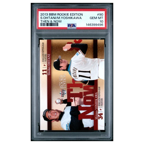SHOHEI OHTANI YOSHIKAWA Rookie #90 psa 10 2013 Bbm rookie edition then - now MLB