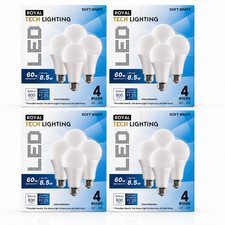 Royal Tech 60W Replacement A19 LED 16 Light Bulbs E26 Medium Base 800 Lumens