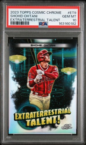Shohei Ohtani #ET-9 — 2023 Topps Cosmic Chrome Extraterrestrial Talent baseball card