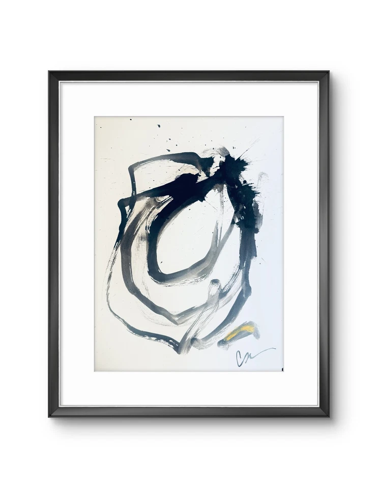 威尔逊原创绘画18 x 24单色抽象画廊纸 — 第 3/4 张图片