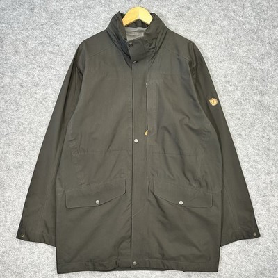 Fjällräven Eco Travel Jacket Men s XL Tall Grey Full Zip Zip Away Hood Gorpcore