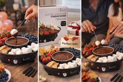   Kusini Electric Chocolate Fondue Maker Dessert Party Set Melting Pot NIB 