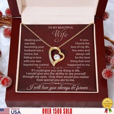 To My Beautiful Wife, Meeting You Was Fate, I Love you Always & Forever Necklace