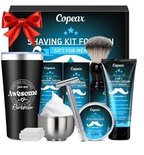Shaving Kit for Men,Natural Cologne Shaving Cream,Balm,Shaving Soap Bowl,Razor,T