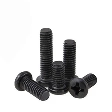 M3 M3.5 M4 M5 Phillips Drive Cross Pan Head Bolts Black Steel Machine Screws