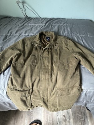 Gap Men's Lined Cotton Jacket Beige Point Collar Pockets Size M