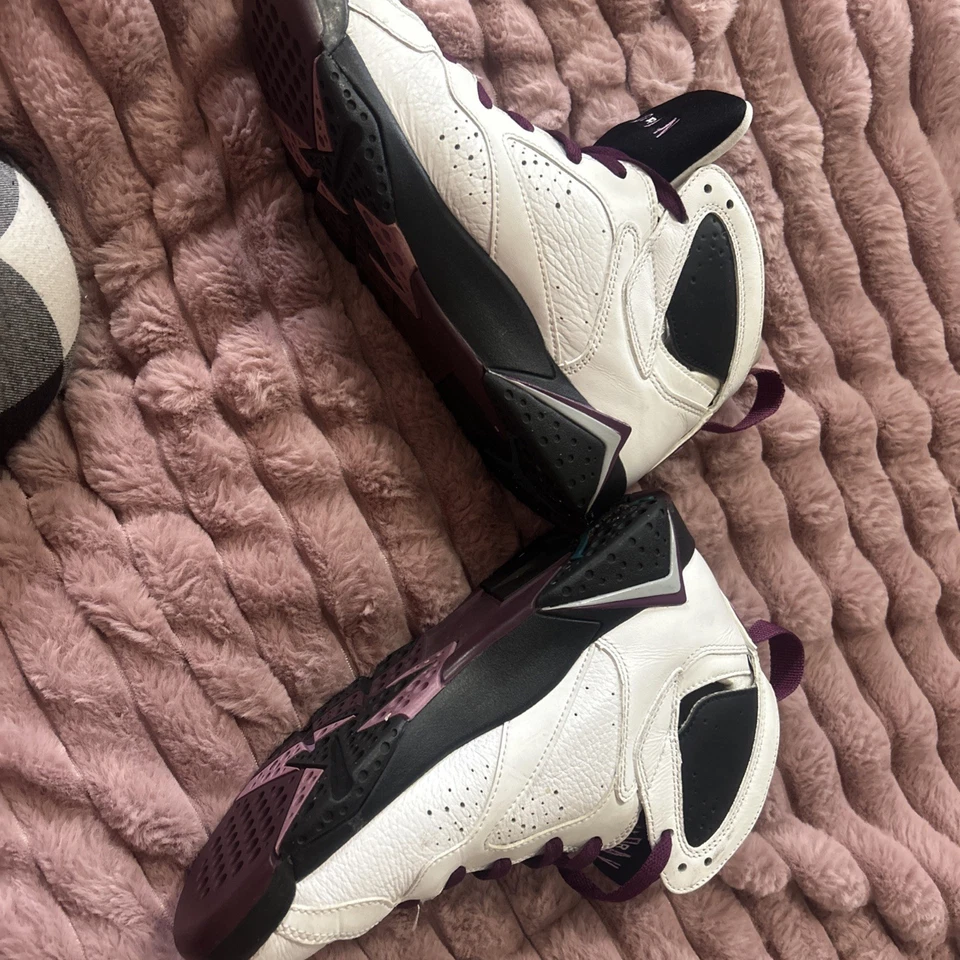 Nike Air Jordan VII 7 Retro GG GS Blanco Fucsia Brillo Púrpura 442960-127 Talla 6.Y Foto 4 de 4