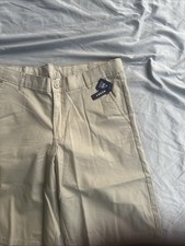 IZOD Shorts Boys 16 Husky Khaki Flat Front Natural Stretch New School Uniform