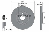 2X Textar Bremsscheibe Vorderachse U.A. FüR CitroËN, Ds, DS (Capsa), Opel