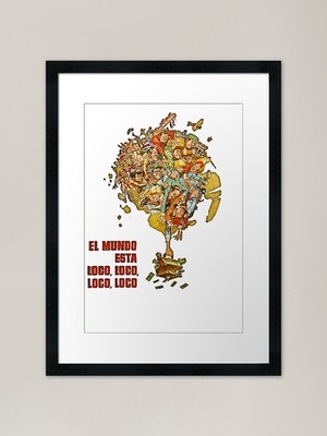 IT'S A WORLD, MAD, MAD, VERY MAD Fr Framed Wall Art Poster Canvas Print Picture