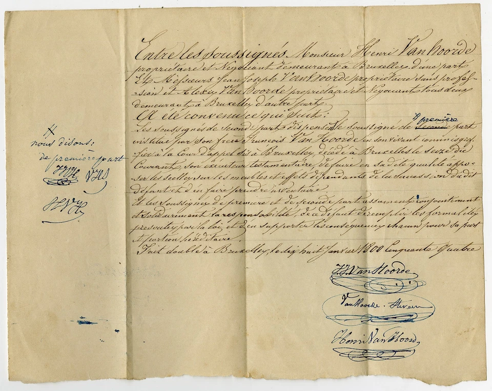 Antiquarian Book-DOCUMENT PORTFOLIO-BRUSSELS-VANHOORDE-Anonymous-ca. 1840 - Image 3 of 4