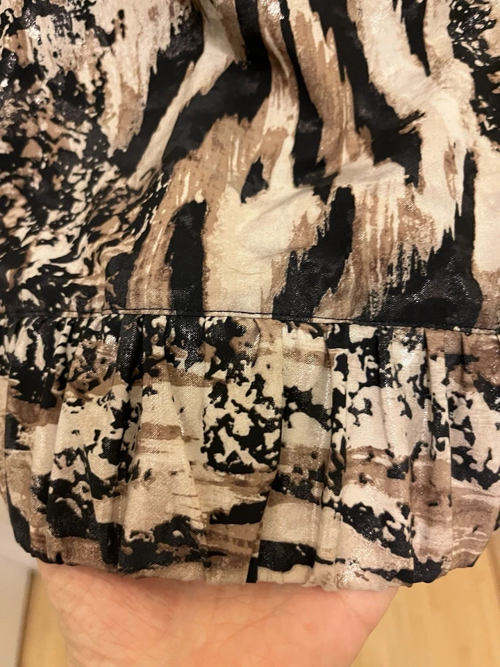 Zenergy by Chico's Women's Jacket, NWT, Brwn, Black, Gold, Animal Print, Sz 1 - Image 4 of 4