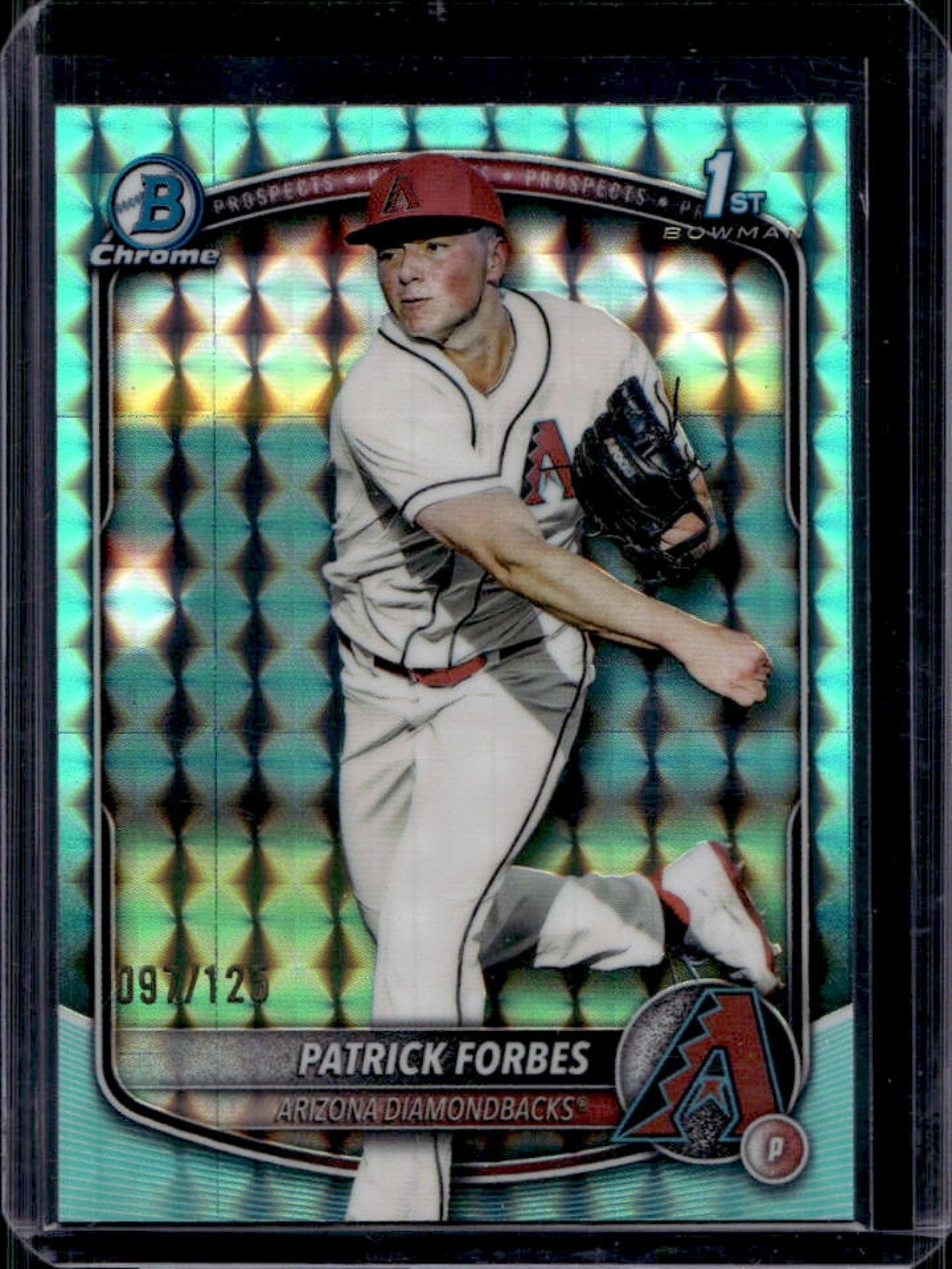 2025 Bowman Draft Patrick Forbes Chrome Aqua Geometric Refractor 1st #/125