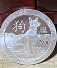 1 OZ .999 FINE SILVER GOLDEN STATE MINT YEAR OF THE DOG (2018)