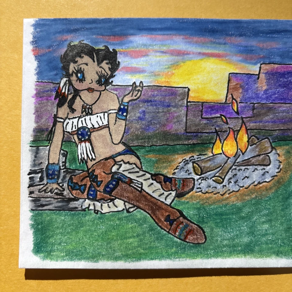 2025 Powwows Forever Stamp C117 Betty Boop Indian Maiden FDC/OOAK - Image 2 of 4